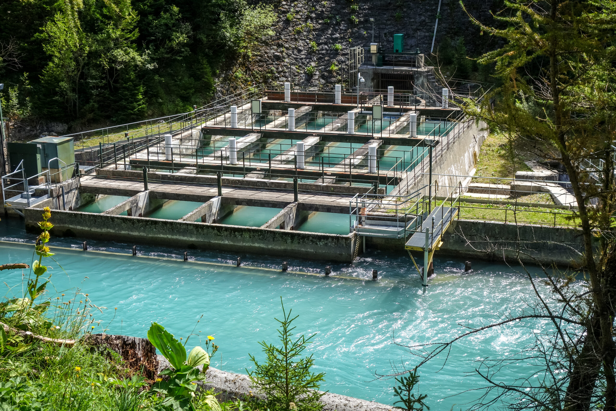 hydroelectric power plant on Doron river in Vanoise national Park valley, France